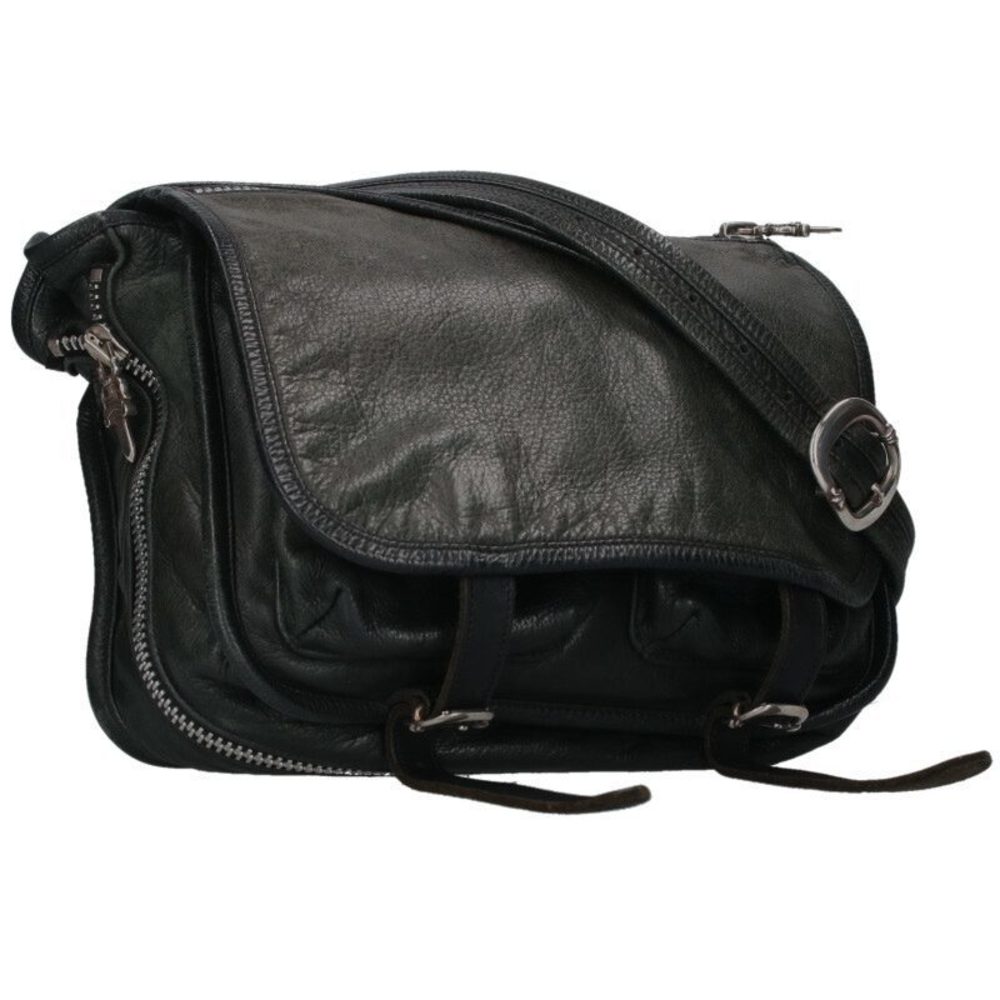 Chrome Hearts SHOULDER BAG TINY Gunslinger Strap Leather Bag Black x